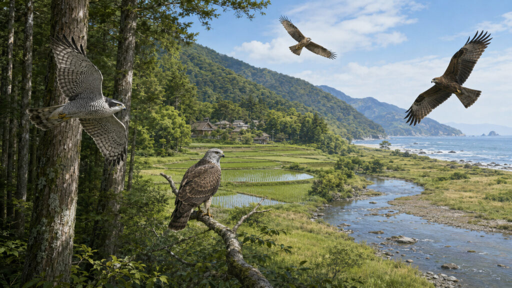 森林、里山、草地、海岸で暮らすタカ科の鳥
