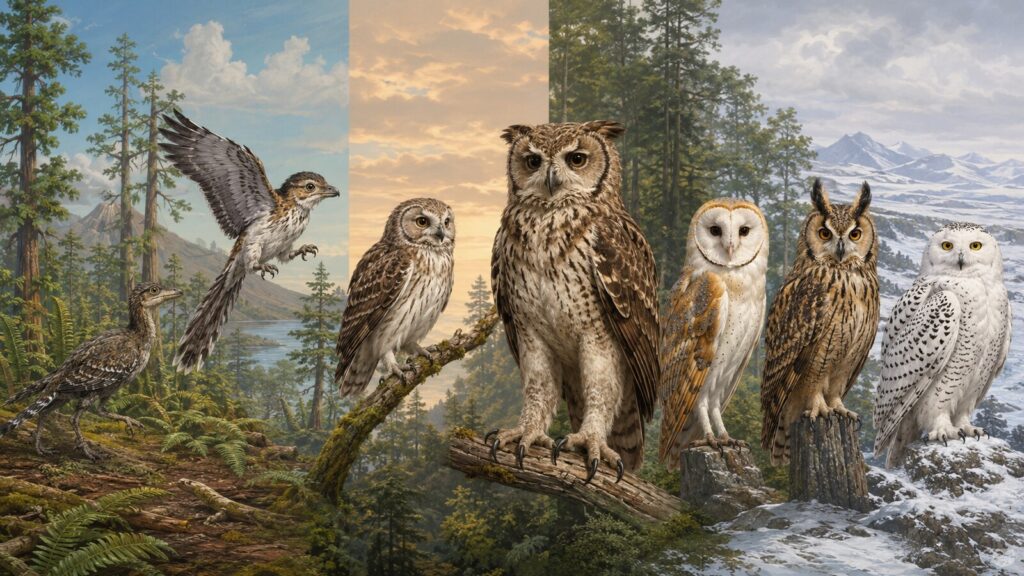 恐竜時代の鳥類から現生フクロウまでの進化史