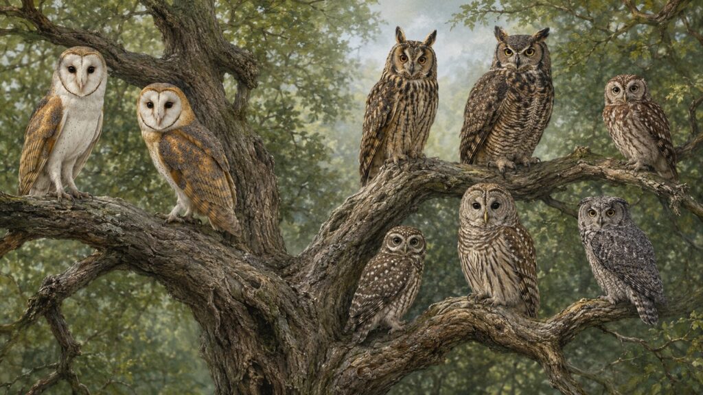 メンフクロウ科とフクロウ科の特徴の違い