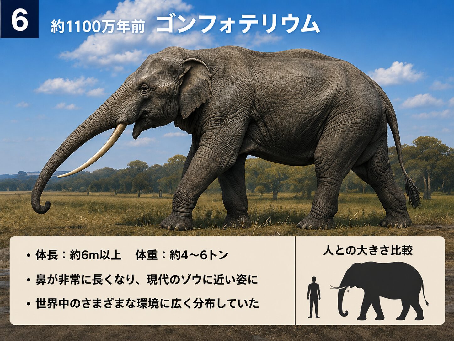 ゾウの古い仲間ゴンフォテリウムの復元イメージ
